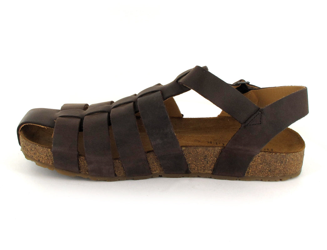 haflinger-peter-men's-leather-sandals #color_dark brown