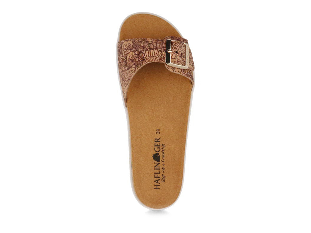 1 HAFLINGER-Women-Sandals-Summer-Slides-Korfu-cork-multi-henna #farbe_Beige