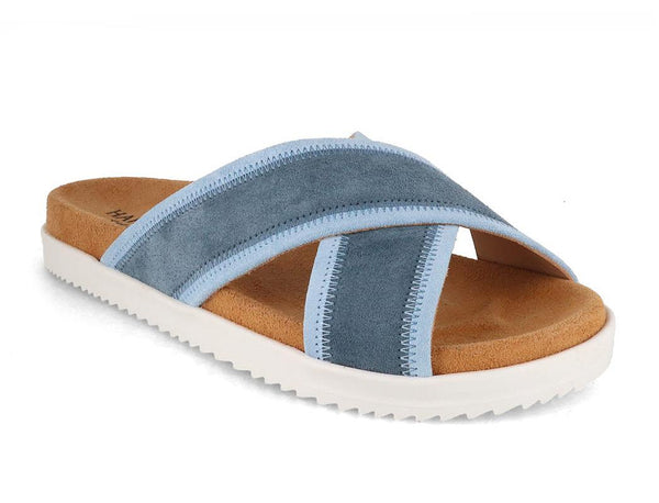 HAFLINGER-Women-Leather-Sandals-Summer-Slides-Palma-jeans #farbe_Blue