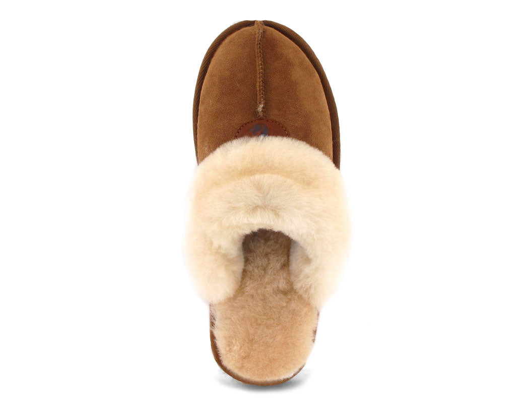 1 THIES-Womens-Sheepskin-Slippers-chesnut #farbe_Brown