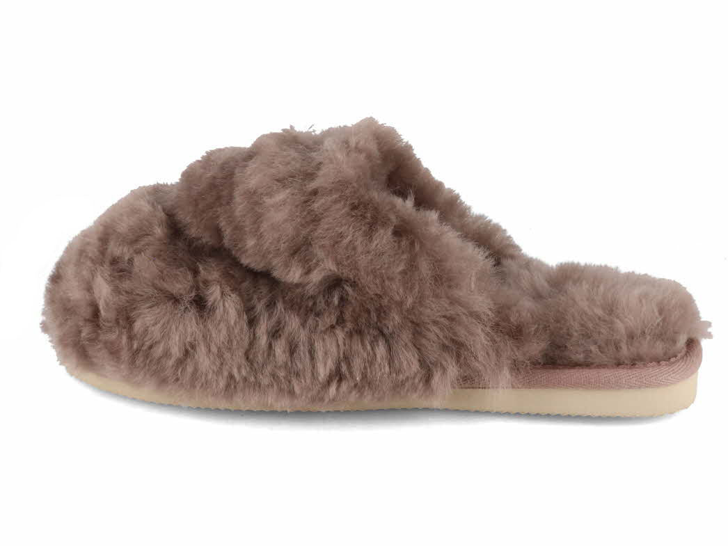 1 Thies-Women-Slippers-Fluffy-Shearling-elephant-grey #farbe_Grey