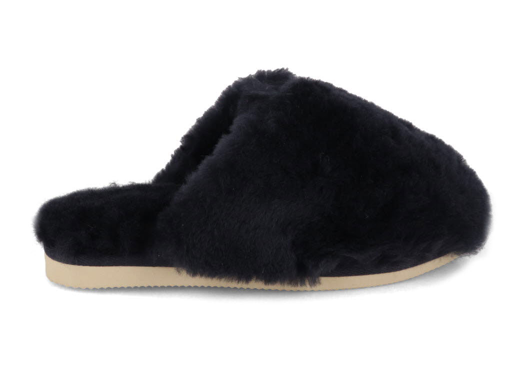 1 THIES-Womens-Sheepskin-Slippers-Fluffy-Navy #farbe_Blue