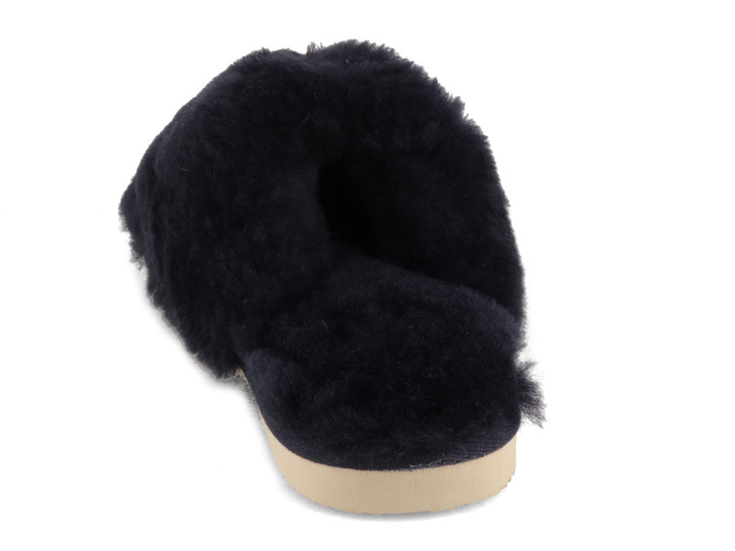 1 THIES-Womens-Sheepskin-Slippers-Fluffy-Navy #farbe_Blue