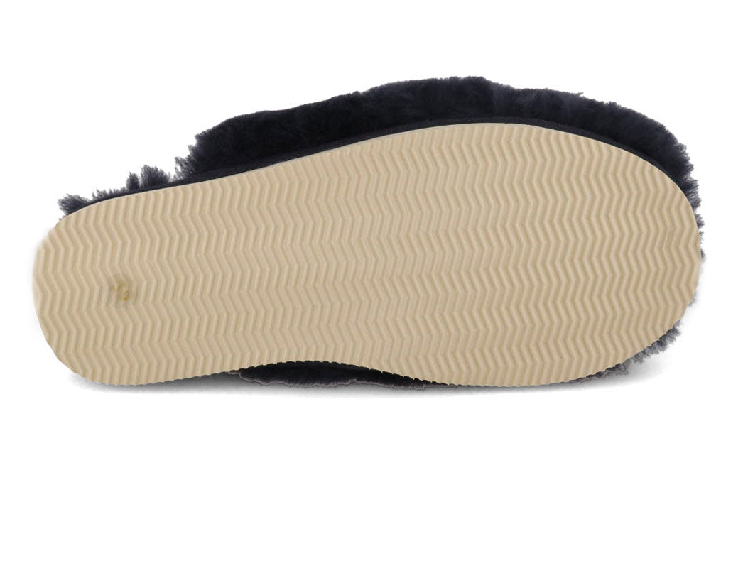 1 THIES-Womens-Sheepskin-Slippers-Fluffy-Navy #farbe_Blue