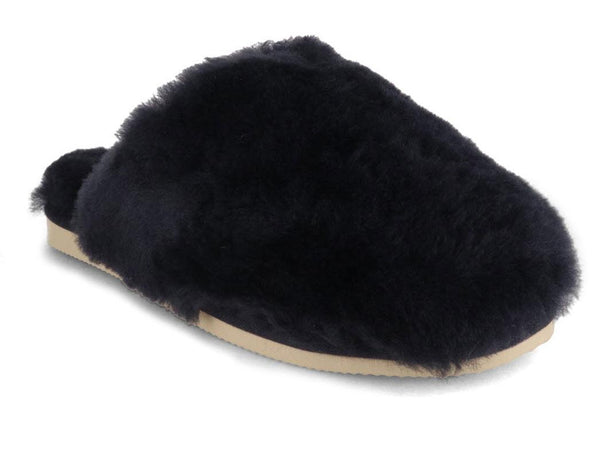THIES-Womens-Sheepskin-Slippers-Fluffy-Navy #farbe_Blue