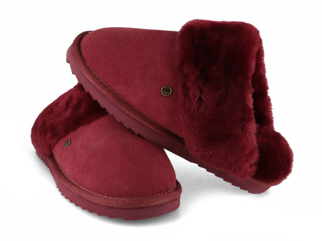 1 WARMBAT-Women-Suede-Slippers-Flurry-port #farbe_Red