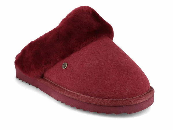 WARMBAT-Women-Suede-Slippers-Flurry-port #farbe_Red