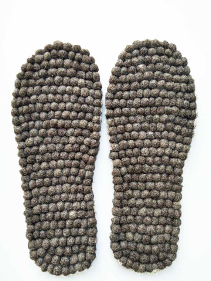 WoolFit FeelGood natural wool felt-ball footbeds, paired top view