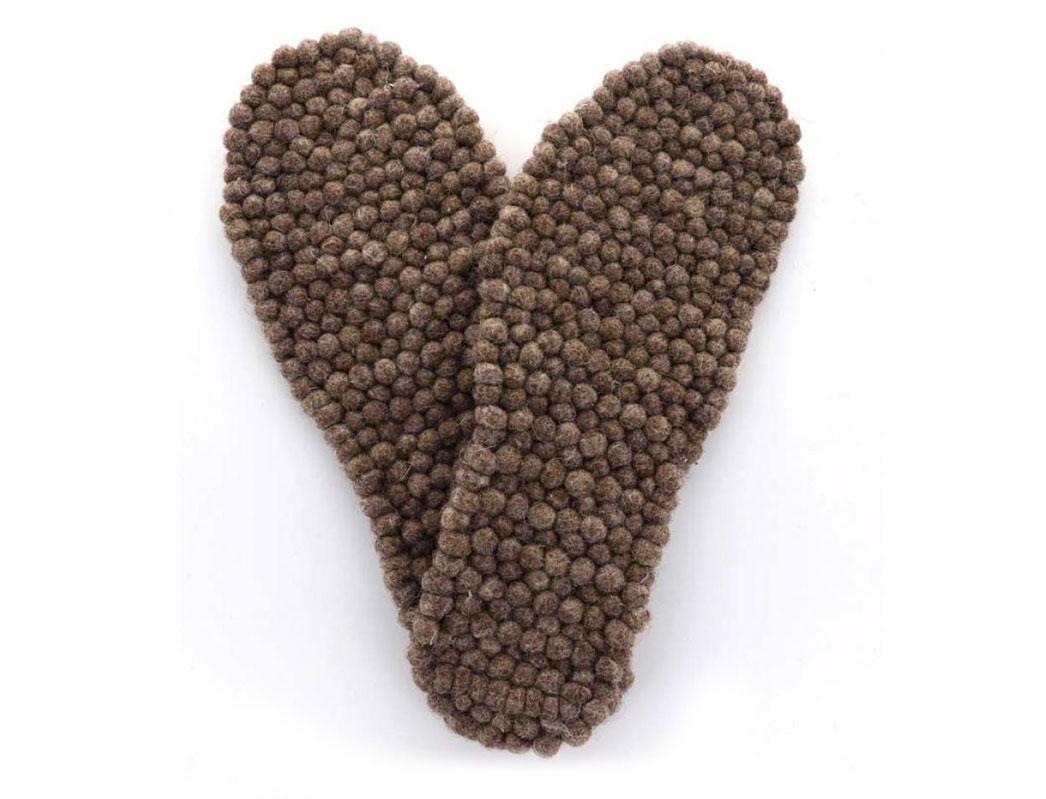 WoolFit FeelGood natural wool felt-ball footbeds, overlapping top view
