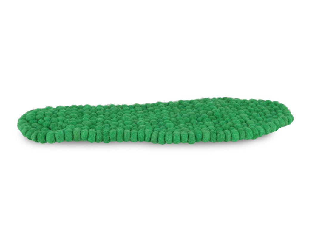 WoolFit FeelGood emerald green wool footbed, side profile