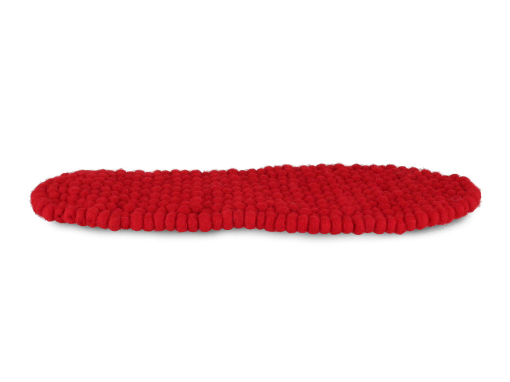 WoolFit FeelGood red wool footbed, side profile