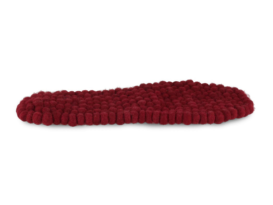 WoolFit FeelGood dark red wool footbed, side profile