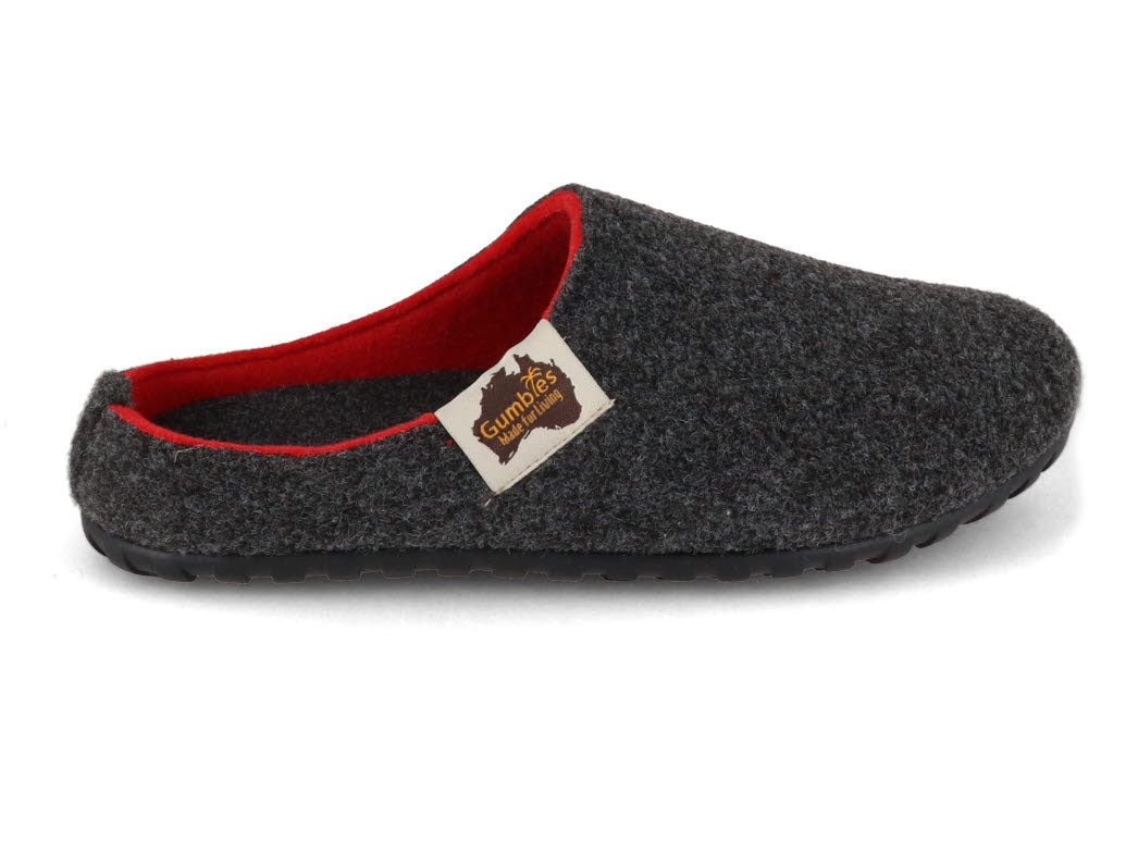 1 GUMBIES--Outback-Slipper-CharcoalRed #farbe_Grey