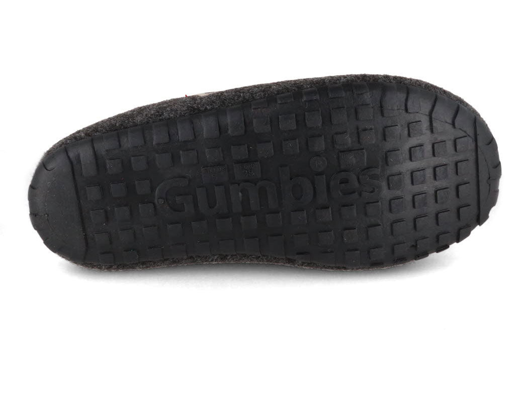 1 GUMBIES--Outback-Slipper-CharcoalRed #farbe_Grey