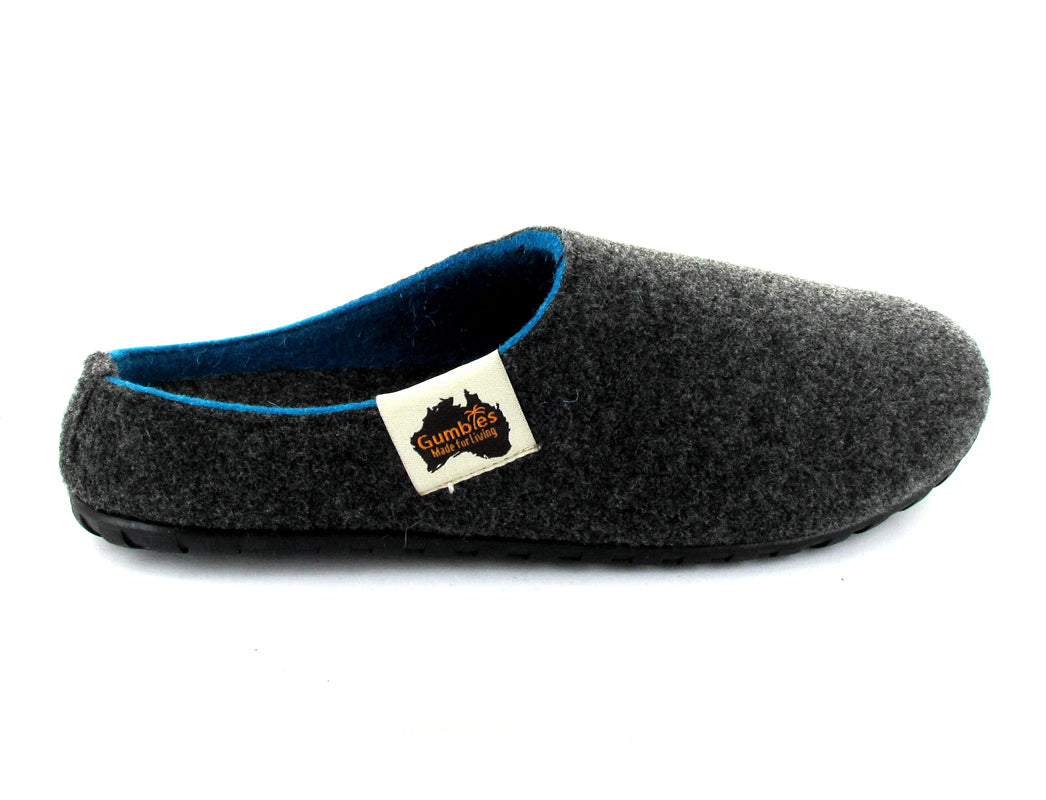 1 GUMBIES--Outback-Slipper-CharcoalTurquoise #farbe_Grey