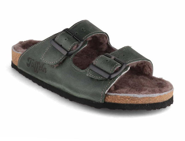 Tuffeln-Lambskin-Sandals-Comfortfe-dark-green #farbe_Green