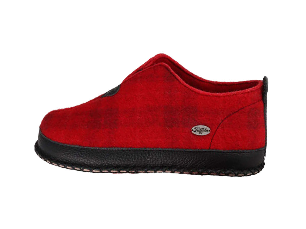 Tuffeln Urig red women's slipper, inner side profile