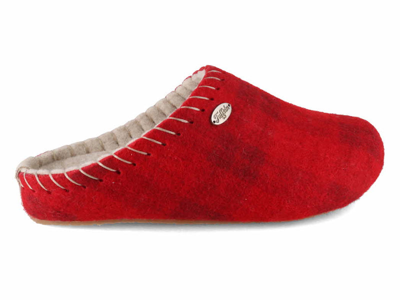 1 Tuffeln-Women-Felt-Slippers-with-Arch-Support-Auszeit-red-checkered