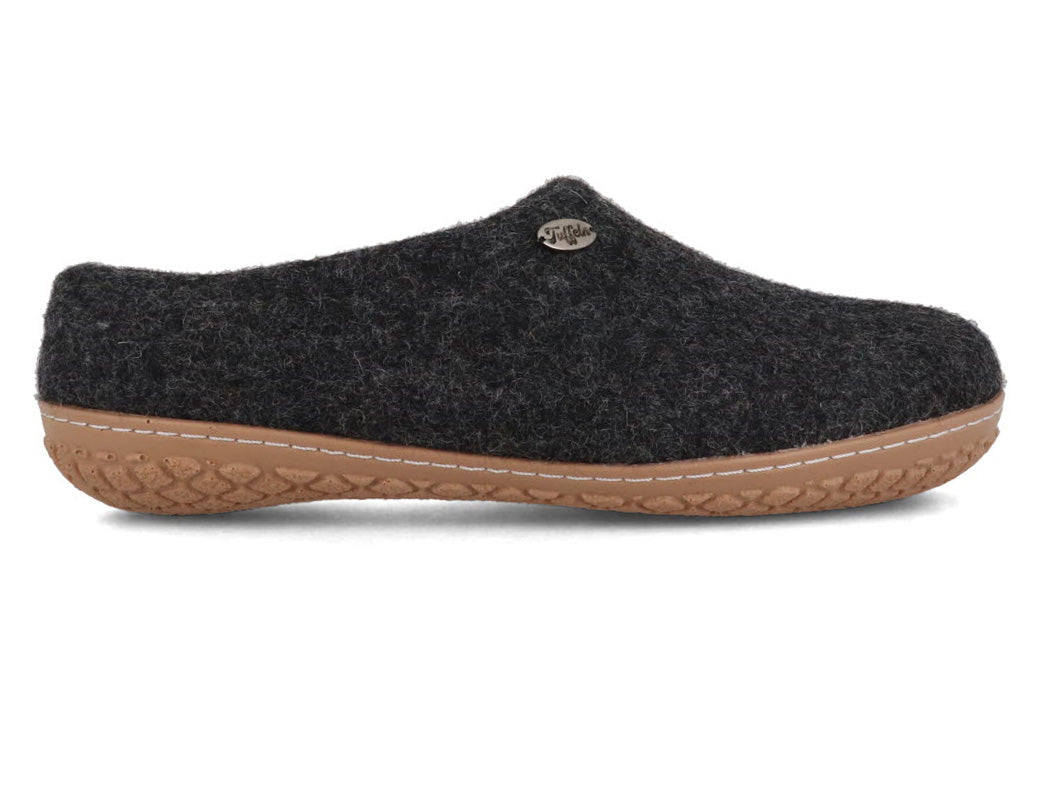 Tuffeln Pantuffel graphite slipper, outer side profile