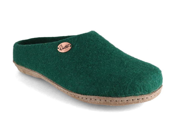 WoolFit-handmade-Felt-Slippers--Classic-dark-green #farbe_Green